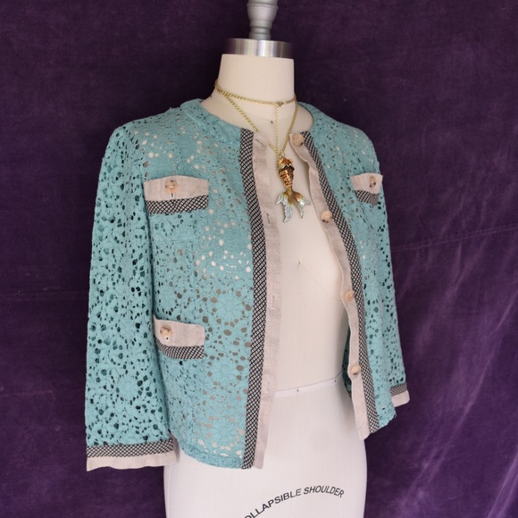 ETRO crochet Lace Bolero short dress blazer jacket - Picture 3 of 7
